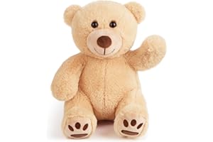 LotFancy Teddy Bear Stuffed Animal, 8'' Brown Baby Bear Plush Toy, Gift for Kids Boys Girls