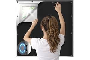 JUJIBL Magnetic Blackout Window Cover, 100% Blackout Shades for Bedroom No Drill Black Out Window Blind Temporary Shades for 