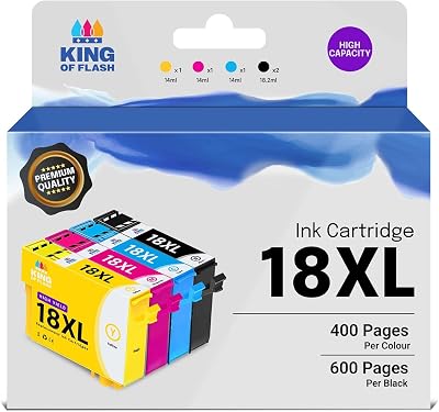 KING OF FLASH Replacement Ink 18XL for Epson XP XP-425 XP-422 XP-415 XP-312