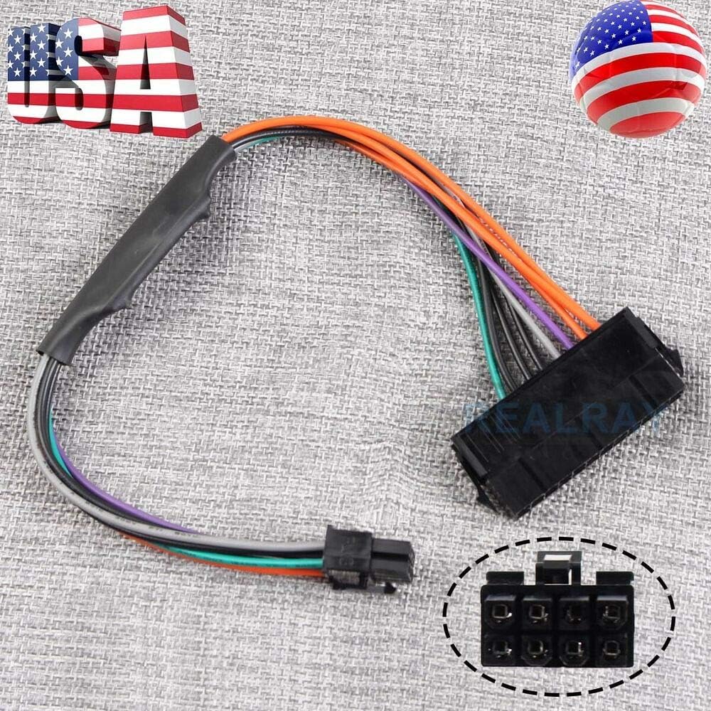 Cable Compatible with Dell Optiplex Computers 24-Pin to 8-Pin 18AWG ATX Power Supply Adapter