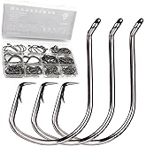FINOSEAK 170Pcs Octopus Circle Hooks Freshwater, Sturdy Catfish Hooks Offset Circle Fishing Hooks Set Barbed Saltwater 9 Sizes Assorted 1# 1/0 2/0 3/0 4/0 5/0 6/0 7/0 8/0