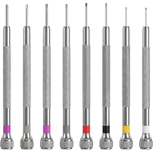 MSHHDK 8 Pcs Precision Jewelers Screwdriver Set Watch Screwdriver Set | Micro Professional Glasses Repair Kit, Small 0.6-1.6