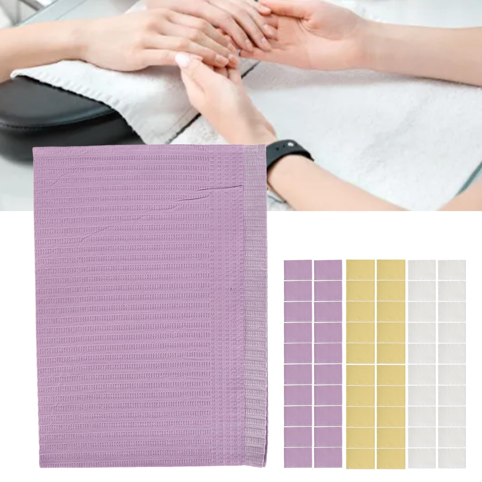60 Pcs Disposable Nail Art Table Towels, Soft Waterproof Oil Proof Table Mat, Nail Tips Art Waterproof Pad, Desk Mat for Nail Technician Salon Home