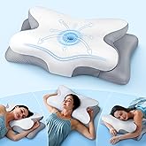 Effective Pain Relief Cervical Neck Pillow for Sleeping, Ergonomic Cooling Side Sleeper Pillow for Neck Support, Odorless Orthopedic Contour Memory Foam Pillows, Bed Pillow for Back Stomach Sleeper