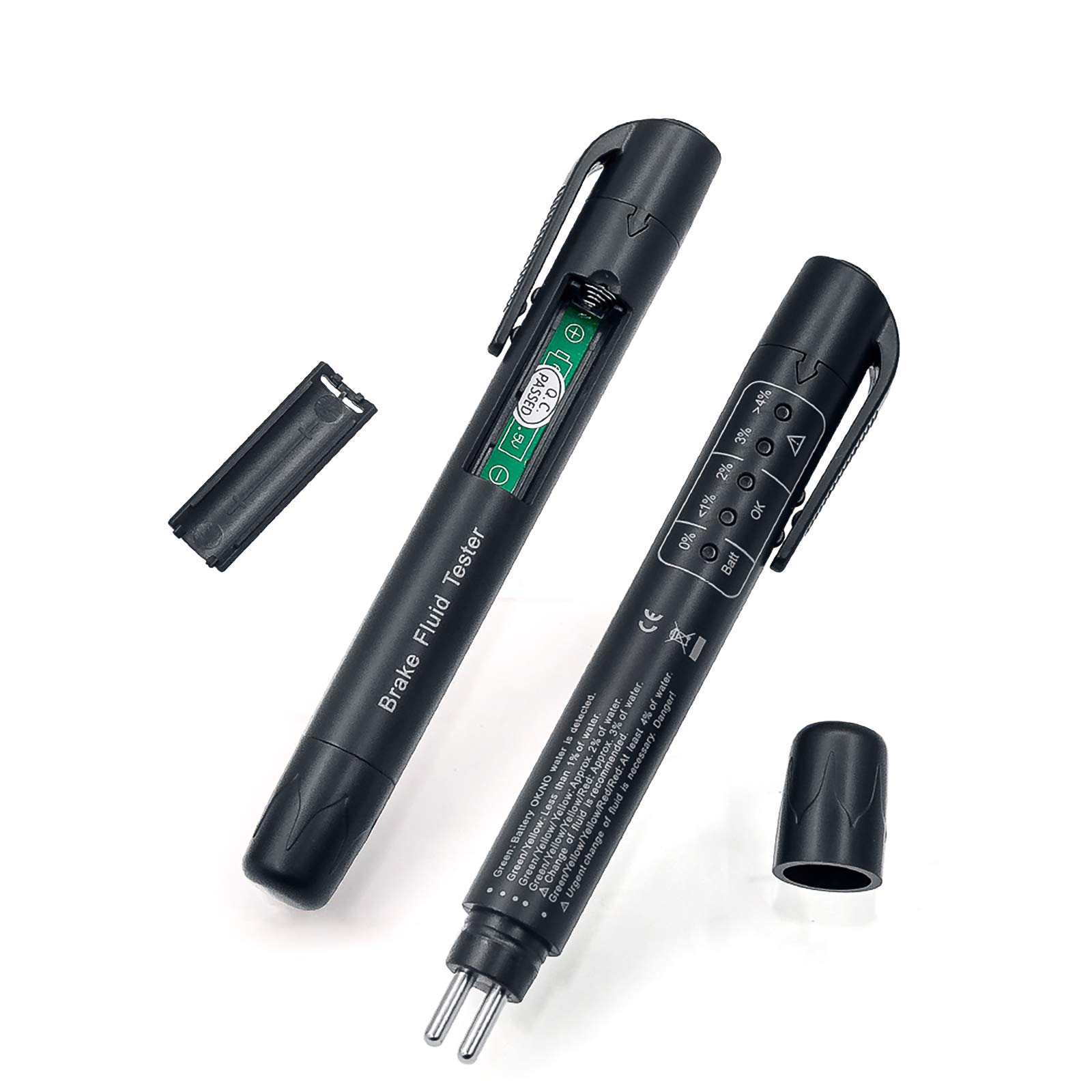 OurLeeme Brake Fluid Tester, 5 LED Auto Diagnostic Brakes Testing Pen Portable Vehicle Auto Brake Tester Universal Car Brake oil Tester Pen for DOT3 DOT4