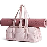 BAGSMART Reiki Gym Bag for Women, Mini/Medium Crossbody Bags for Women, 5L Dance Bag with Detachable Strap, 15L Yoga Mate Bag with Wet & Dry Pocket, Medium/Candy Pink
