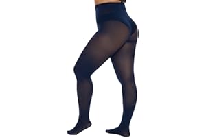 CozyWow Plus Size Tights for Women 80D Soft Solid Color Semi Opaque Pantyhose High Waist 1X 2X 3X 4X