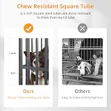 BingoPaw 42 Inch Heavy Duty Dog Crate on Wheels with 3 Doors, Square Tube view 2