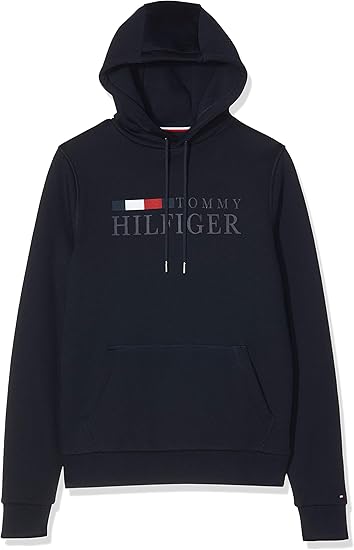 tommy hilfiger logo hoodie blue
