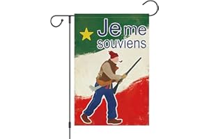 Louise Maelys Quebec Patriots' Day Garden Flag 12x18 Inch Double Sided, Canadian Je Me Souviens Patriot Outdoor Yard Burlap B