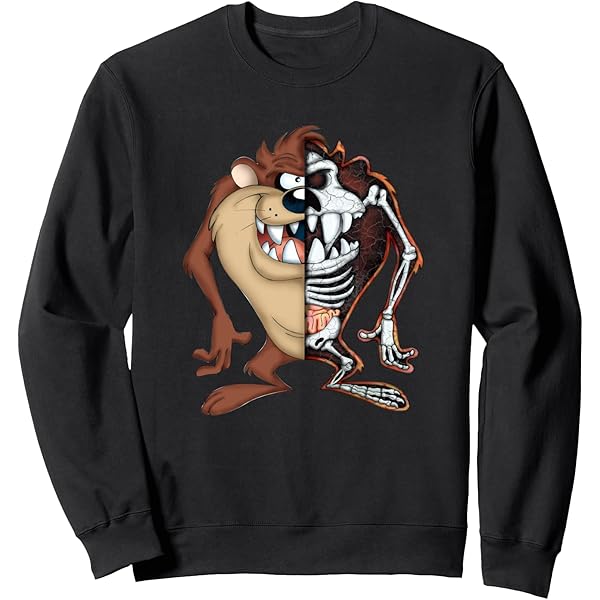 Amazon.com: Looney Tunes Daffy Duck Half Skeleton Zip Hoodie