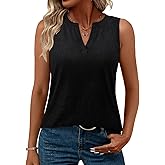 SLOWCOLIN Womens Tank Tops Loose Fit V Neck Tank Tops for Women Summer Casual Sleeveless Shirts