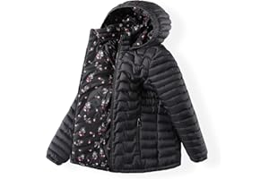 QLZ Girls Down Coat,Puffer Jacket,3-14 Years,Double-sided Wear，Camouflage