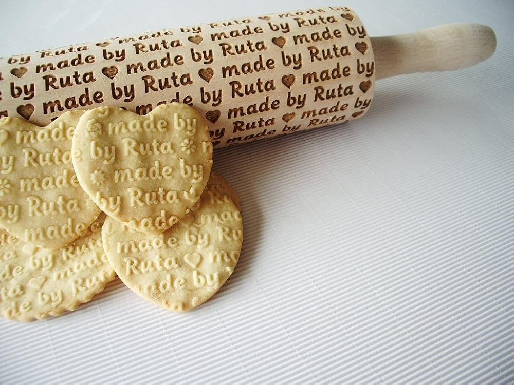 Personalized Rolling pin. Wooden embossing rolling pin with name or any