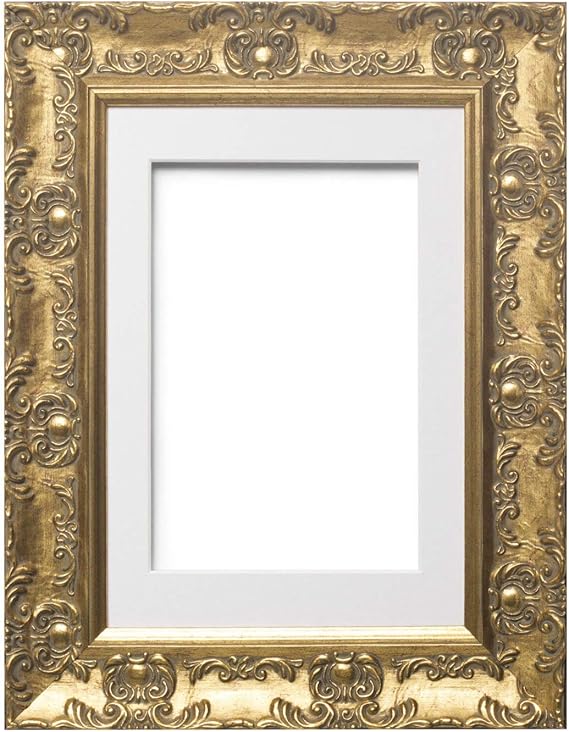 Paintings Frames Gold with White Mount Wide Ornate MUSE Photo/Poster