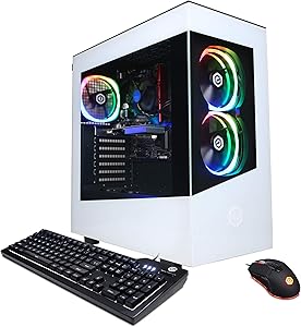 CyberpowerPC Gamer Master Gaming PC, AMD Ryzen 3 3100 3.6GHz, GeForce GT 1030 2GB, 8GB DDR4, 240GB SSD, 2TB HDD, WiFi Ready & Win 10 Home (GMA888A4), White