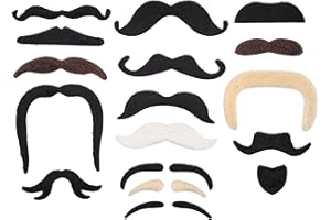DaliDali Fake Mustaches Self Adhesive Beard Costume Facial Hair for Halloween Party Decorations Fake Beard Fake Mustache