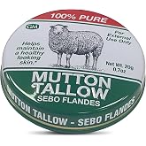 Germa Mutton Tallow Cream - 100% Pure Sebo Flandes Moisturizer for Hands &amp; Sunburn Relief, Adult Skin Care, 0.7oz