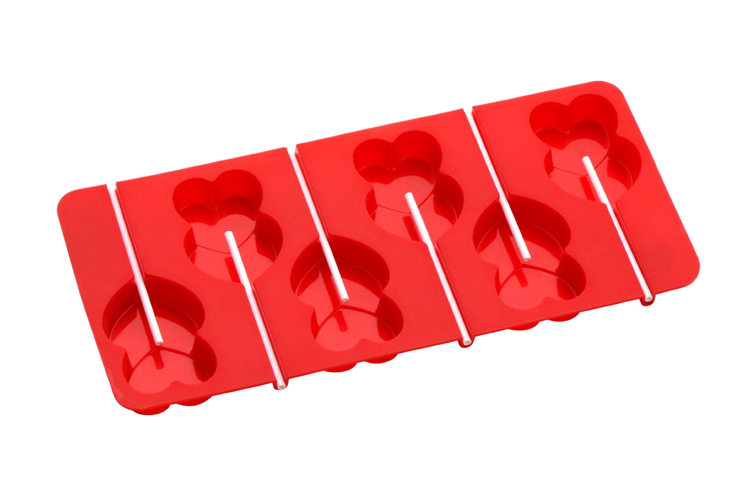 Premier Housewares 6 Heart Cake Pop Silicone Mould - Red