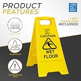 TDBS Wet Floor Sign A-Frame 60 cm 23.5 in Portable Caution Yellow view 5