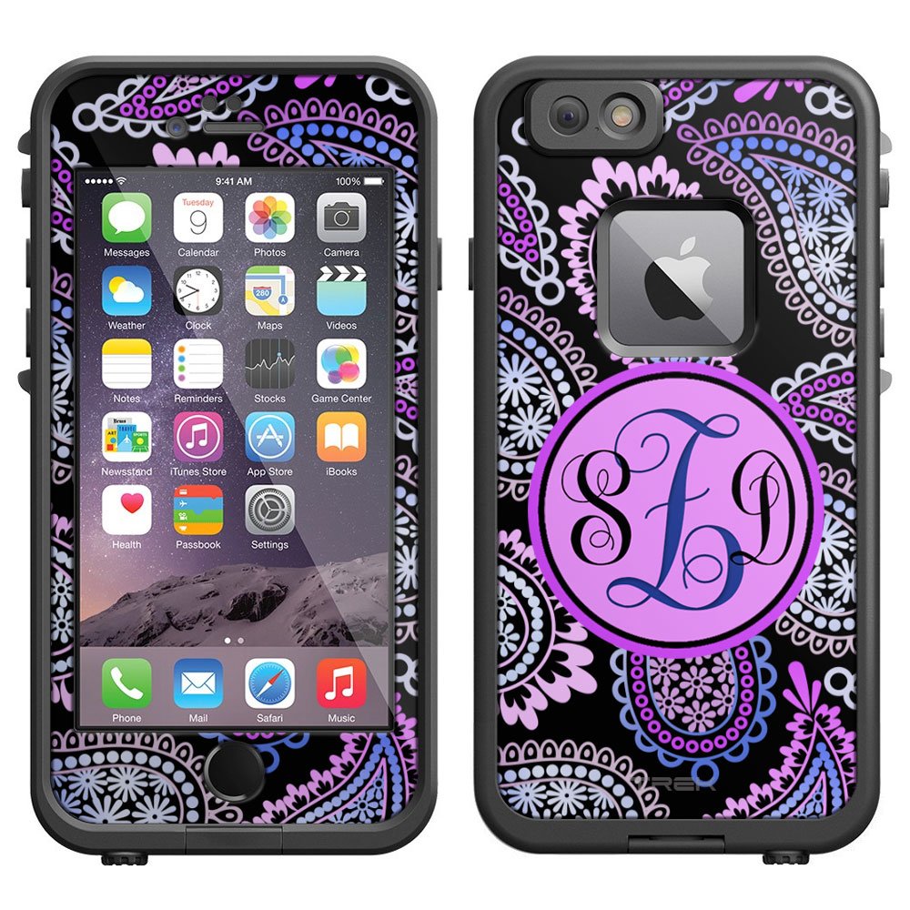 Skin Decal Monogram For Lifeproof Apple Iphone 6 Case - Pink Purple Paisley 15
