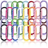 WTYONZEL 32Pcs Colorful Carabiner Clips,Oval Spring Clips Keychain Clip,Cute Carabiner Aluminum Hook Accessories Snap Link Key Chain Ring Hook