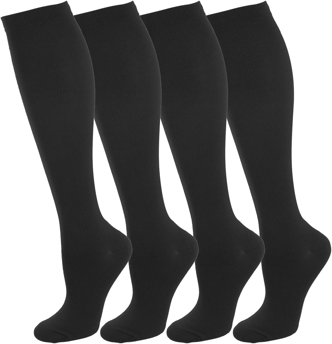 NOVAYARD Compression Socks Men Football And Women Maternity Support Hose 15-20 mmHg Circulation knee High(4 Pairs)