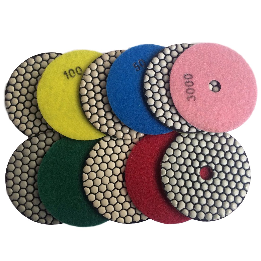 Konfor 4 Inch Diamond Dry Polishing Pads for Sanding Marble Granite