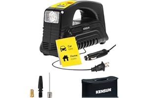 Kensun AC/DC Digital Tire Inflator for Car 12V DC and Home 110V AC Rapid Performance Portable Air Compressor Pump for Car, Bicycle, Motorcycle, Basketball and Others