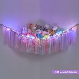 MHJY Handmade Toy Hammock Net with LED Light Large Wall Hanging Organizer view 7