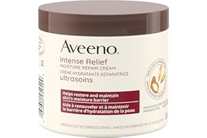 Aveeno Intense Relief Moisture Repair Cream, Shea Butter, Triple Oat, Extra Dry Skin Moisturizer, Fragrance Free, 306mL