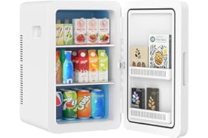 advwin 22L Mini Fridge for Bedroom, 30 Cans Portable Cooler & Warmer Compact Refrigerators with AC/DC Power for Skin Care, Beverage, Cosmetics, Food, Drinks, Office Desk Dorm Room, White
