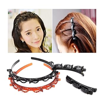 Amazon Com Fashion Double Layer Band Twist Front Hair Claw Clips
