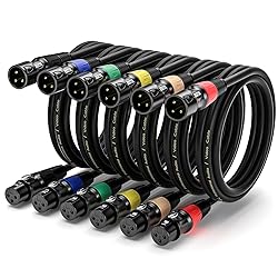 EBXYA XLR Cable 10 ft 6-Packs - Standard XLR Male