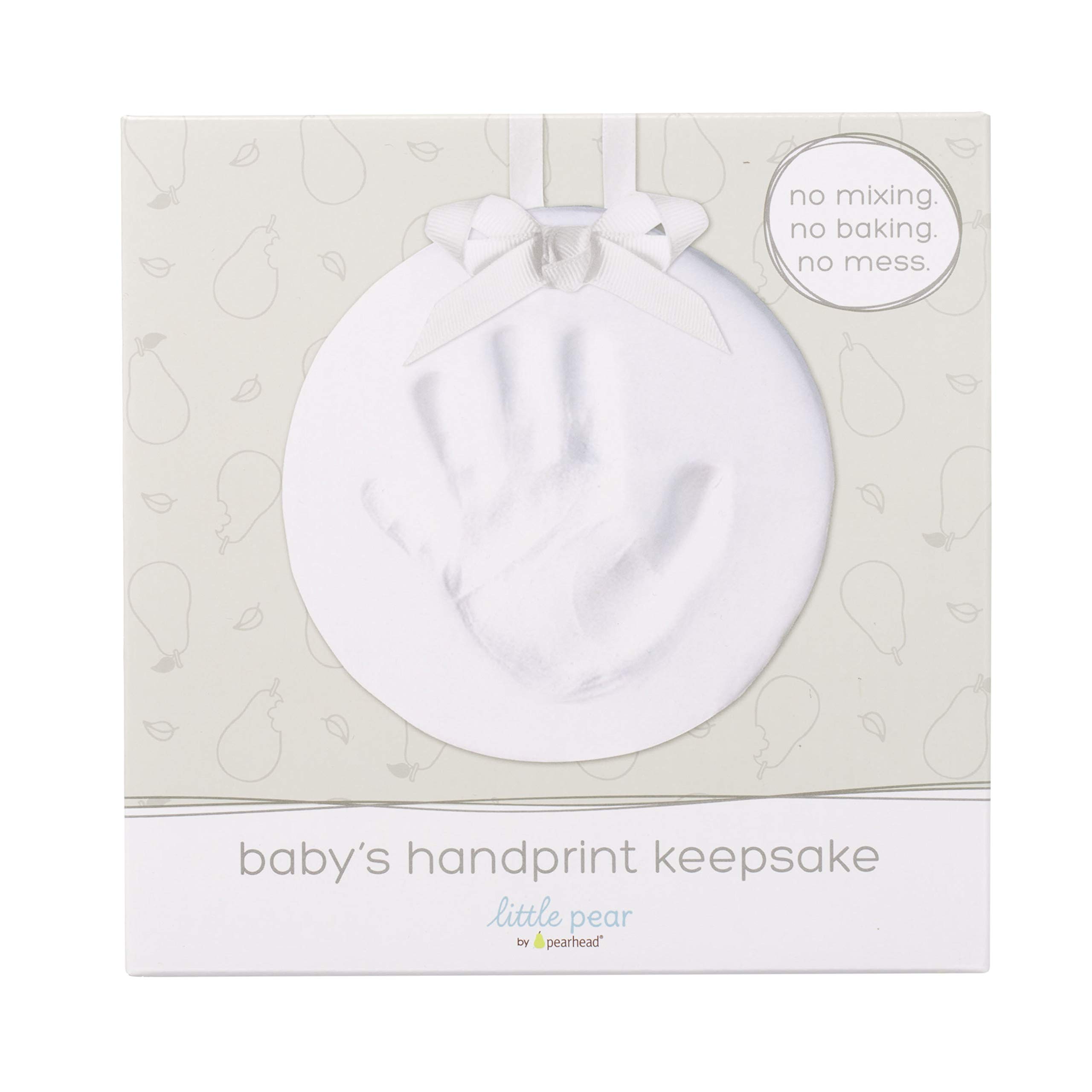 Little Pear Hanging Baby's Print Keepsake Ornament, Nursery Décor, Holiday Baby, Christmas Stocking Stuffer, White