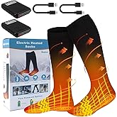 Electric Heated Socks, 3.7V 6000mAh Rechargeable Electric Heated Socks for Men Women Washable Thermal Foot Warmers for Hunting, Camping, Skiing & Outdoor Sports