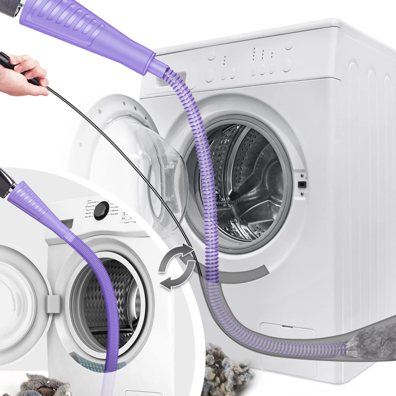 Photo 1 of ****Sealegend 2 Pack Dryer Vent Cleaner Kit Vacuum Hose Attachment, Dryer Lint Cleaner Kit Lint Remover Tools Hoses with Adapter (Purple)