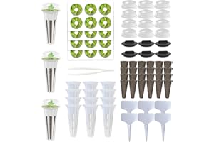 AMBGROW 85Pcs Hydroponic Pods Supplies for Aerogarden Pods, Grow Anything Kit, Hydroponics Garden Accessories, 24 Grow Sponges 12 Grow Baskets 12 Grow Domes 24 Pod Labels 6 Spacers 6 Plant Labels 1 Tweezer