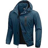 SWISSWELL Mens Rain Jackets Waterproof with Hood Men Windbreaker Jackets Lightweight Rain Coats for Golf Fishing Hiking