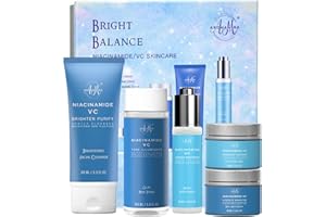 AM AROMANTRA Skin Care Kit for Women, Hydrating Skincare Set Niacinamide+Vitamin C, Daily Routine 5 In 1 W/Facial Cleanser, Toner, Serum, Cream, and Mask, Fragrance-Free, Suit for All Skin Type