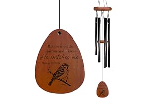 Foyoulame Christian Sparrow Wind Chimes, Sparrow Bird Picture Wind Chimes for Outside, Christian Religious Gifts for Women Me