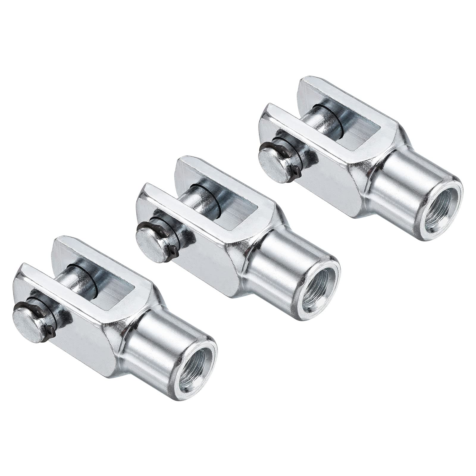 PATIKIL Air Cylinder Rod Clevis End 3 Pack 62mm Length M12x1.25 Female Thread Y Connector, Silver