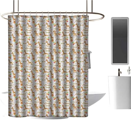 Amazon Com Timbeve Clear Shower Curtain Liner Giraffe Circus