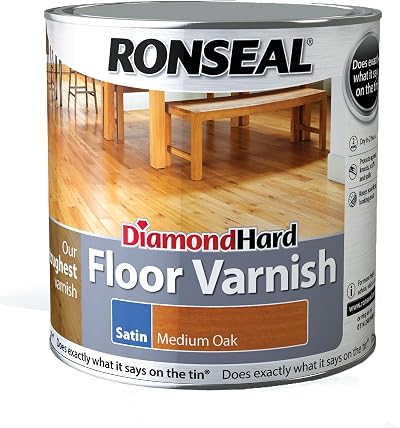 Ronseal Diamond Hard Floor Varnish Satin Medium Oak 2.5L