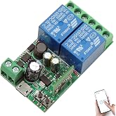 DieseRC 2 Channels WiFi Smart Switch, DC 5V 12V 24V 36V Passive Output Relay Module Ewelink APP WiFi Control Compatible with Alexa/Google Home, Inching/Self-Locking Switch