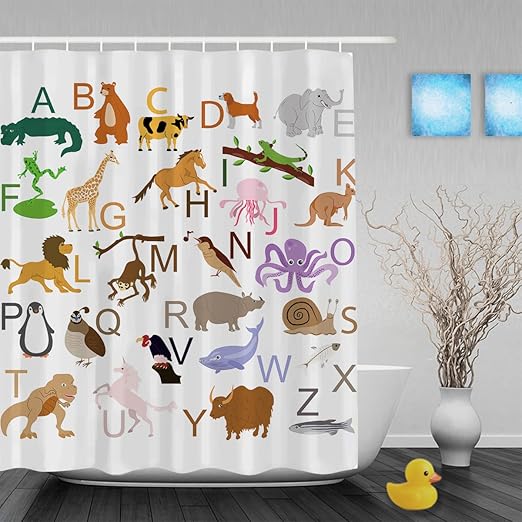 Monkey Tropical Fabric Shower Curtain Set Bathroom Accessories Waterproof 71x71