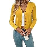 SKAYS Women's 2025 Cardigan Lightweight Button Up Long Sleeve Fall V Neck Basic Cardigan Sweater Trendy Shirts Outfits