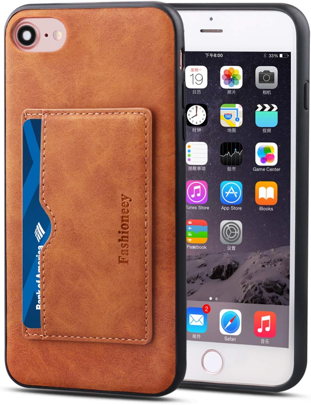 Fashioneey iPhone SE 2020 Case, iPhone 7/8 Card Case, Ultra Slim Premium PU Leather Professional Cover with Magnetic Clasp Kickstand for 2020 iPhone SE, iPhone 7/8 4.7" Versions