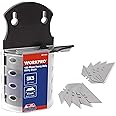 WORKPRO Utility Knife Blades, SK5 Steel, 100-Pack with Dispenser