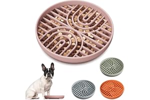 AXEFUN Slow Feeder Dog Bowls, Silicone Slow Feeder for Dogs & Puppies, Dog Puzzle Bowl with Suction Cups for Anxiety Relief, Slow Eating, Dishwasher Fit, for All Breed, Pink